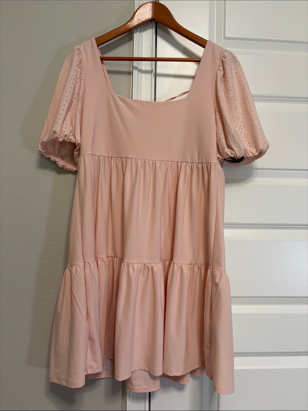 BCBG Paris Soft Blush Peplum Top